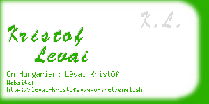 kristof levai business card