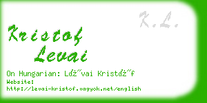 kristof levai business card